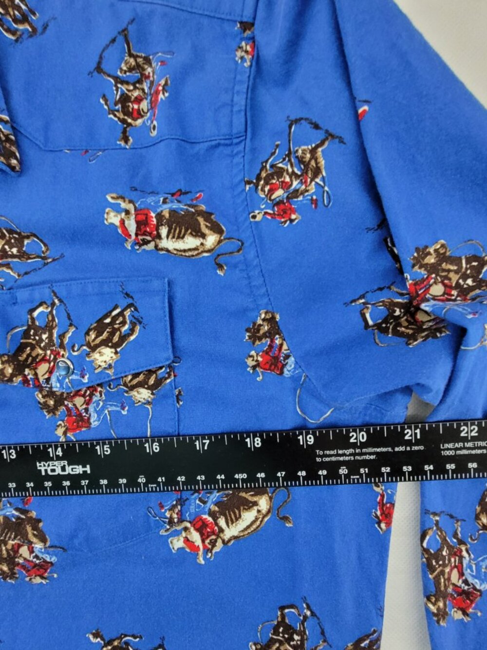 Vintage Wrangler Western Shirt Boys XL Blue Pearl Snap Cowboy Horse Roping Youth - Picture 11 of 16